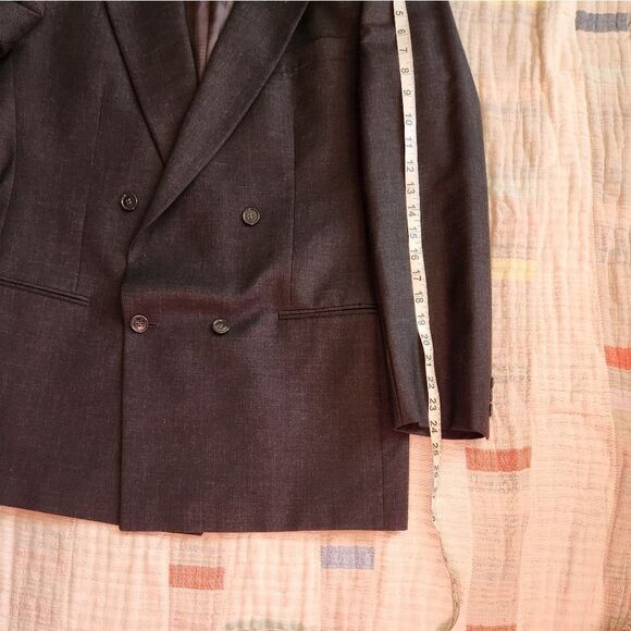 Vintage ZENIO collezione   double-breasted virgin wool blazer mens Sz 40L - Picture 7 of 13